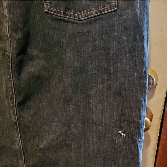 Ann Taylor Loft black jean skirt with front split - Picture 8 of 8